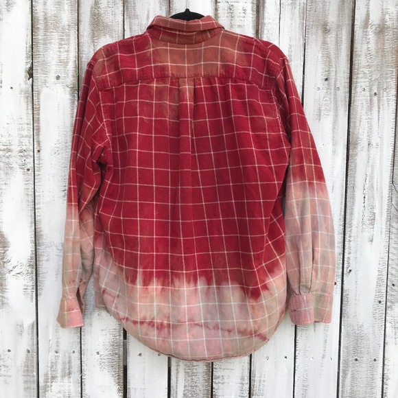Distressed Custom bleached Flannel Shirts OOAK - Picture 3 of 8